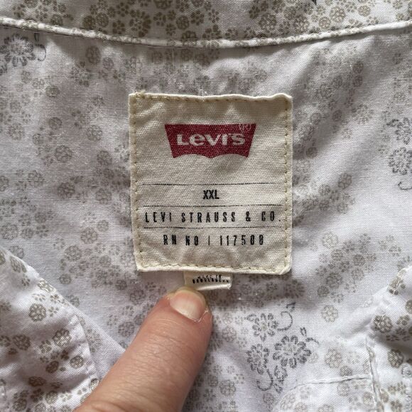 Men’s Levi Strauss & Co. White Floral Print Button Down Shirt Size XXL - Picture 5 of 6